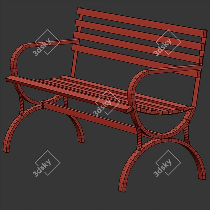 Modern Bench Design by Pouya 3D model image 4