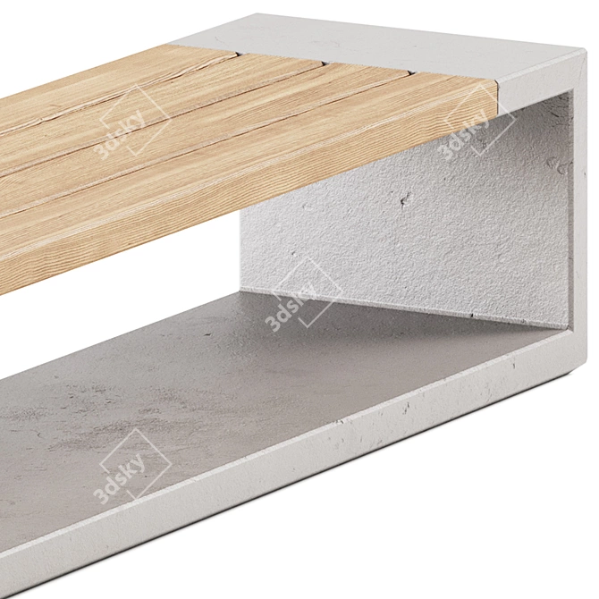 SIT Concrete Outdoor Bench 3D model image 4