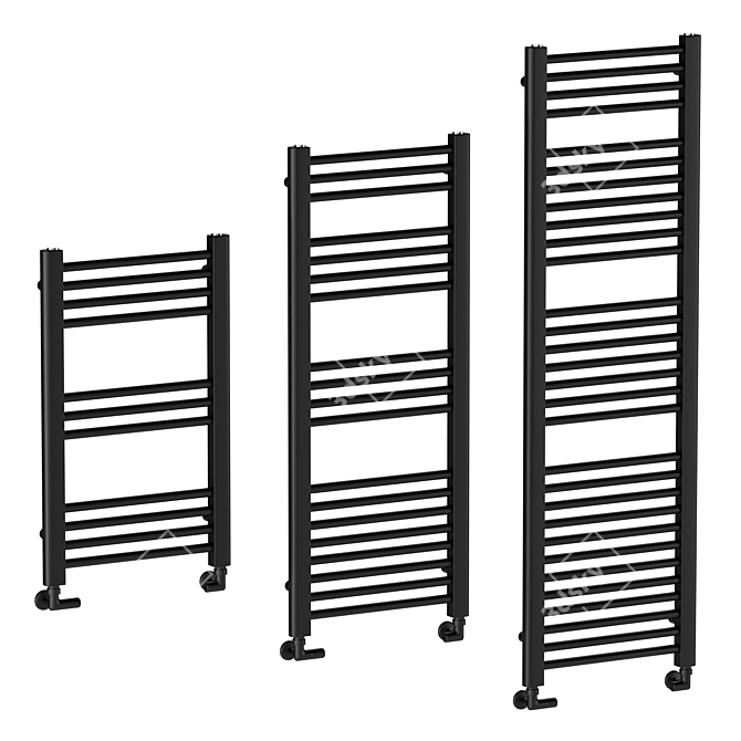 Modern Steel Heated Towel Rail 3D model image 1