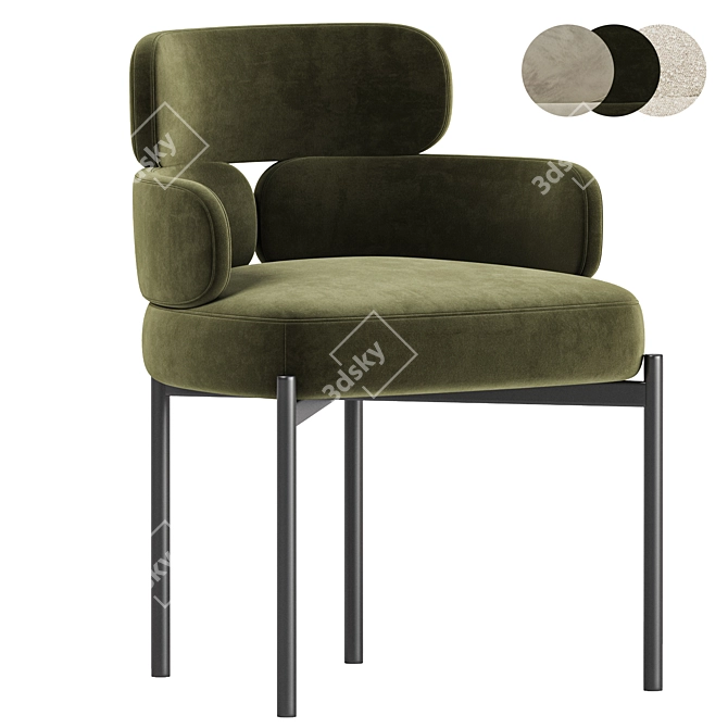 Sylvie Chair: Modern Elegance Unleashed 3D model image 2