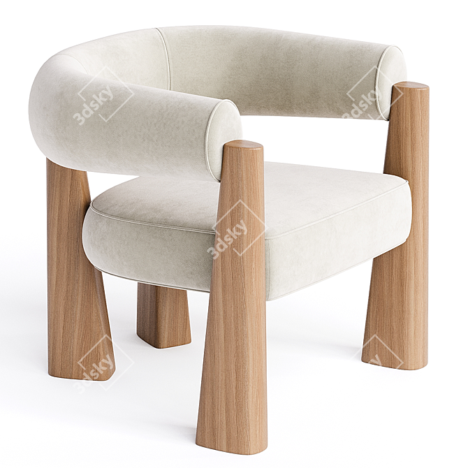 Sleek Achille Armchair Design 3D model image 2