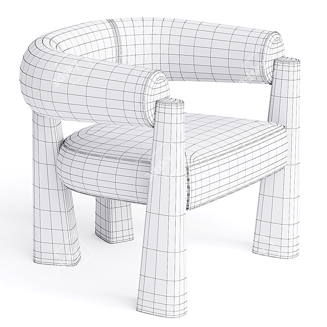 Sleek Achille Armchair Design 3D model image 3