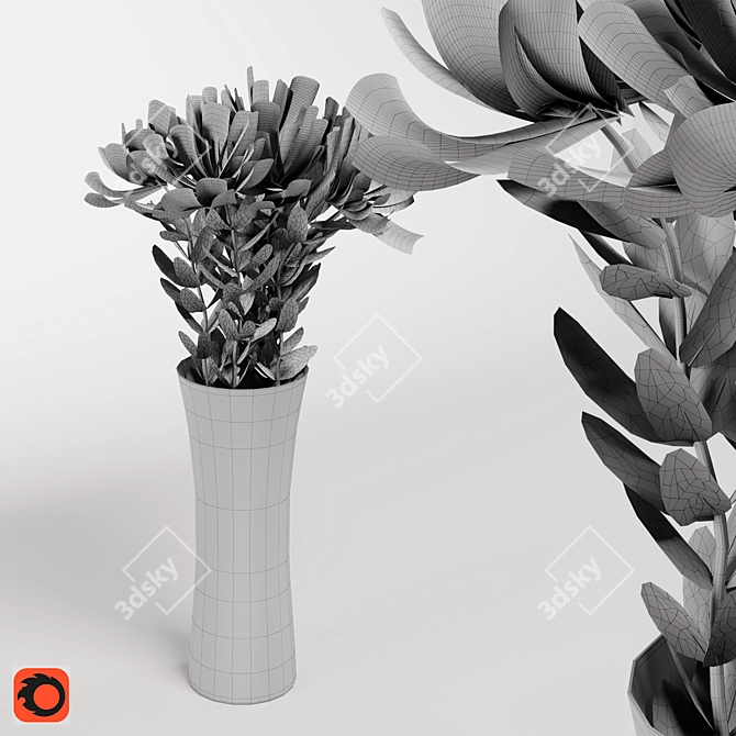 Safari Sunset Leucadendron Bouquet Model 3D model image 4