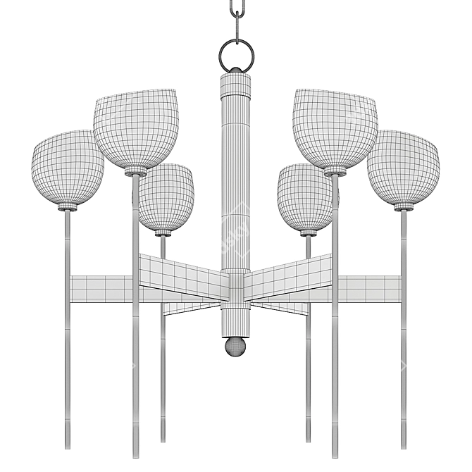 Salem Modern Wagon Wheel Chandelier 3D model image 2