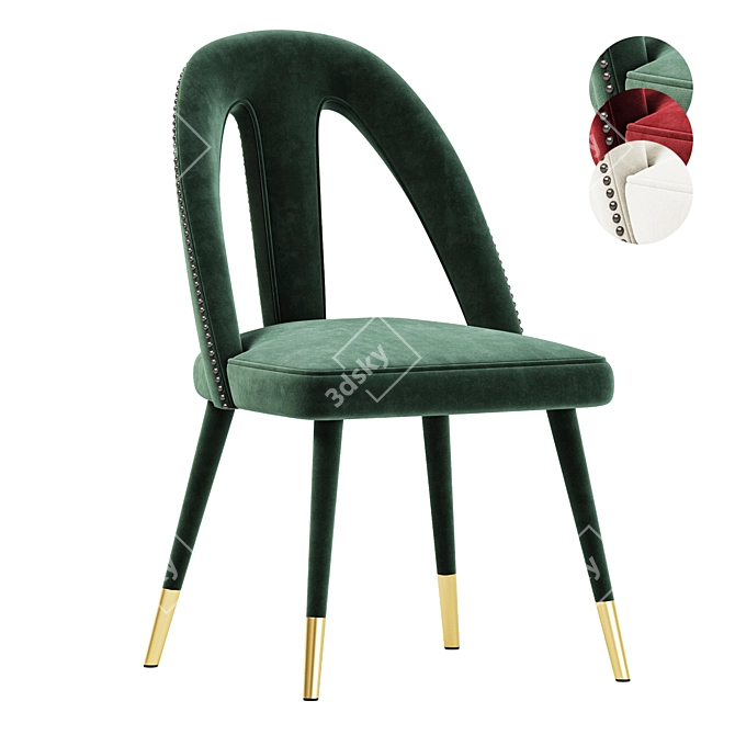 Modern Forest Green Side Chair 3D model image 1