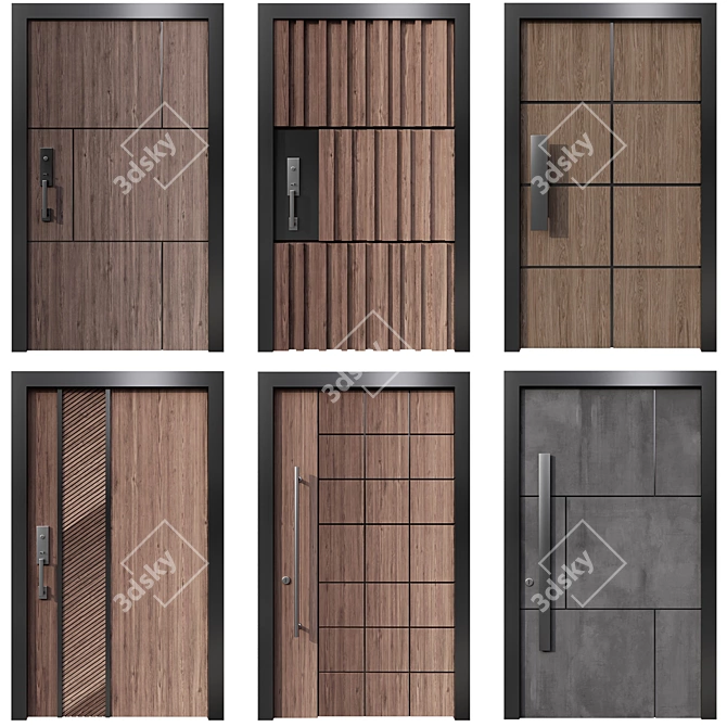 Versatile Entrance Door Collection 3D model image 1