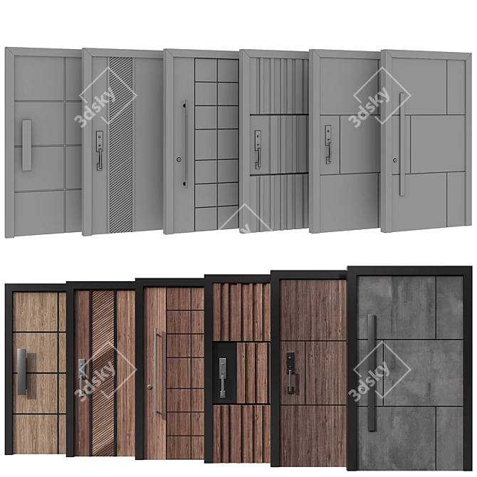 Versatile Entrance Door Collection 3D model image 6