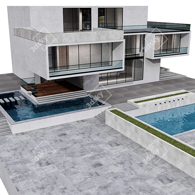 Modern House No12: Architectural Renders 3D model image 3