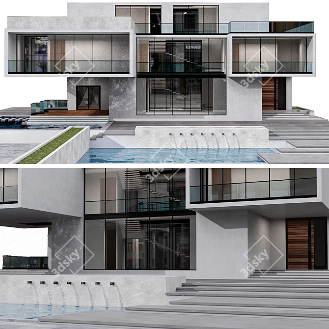 Modern House No12: Architectural Renders 3D model image 5