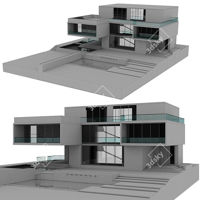 Modern House No12: Architectural Renders 3D model image 7