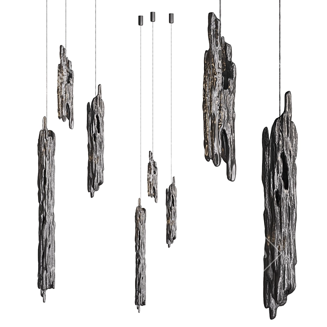 Teak Nardo Gray Pendant Lights 3D model image 2