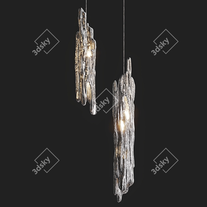 Teak Forest Motif Pendant Lights 3D model image 3