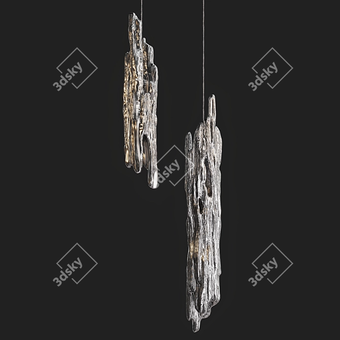 Teak Forest Motif Pendant Lights 3D model image 4