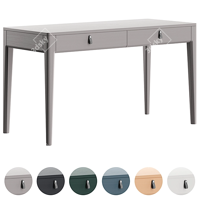 Modern Work Desk in Grey 3D model image 2