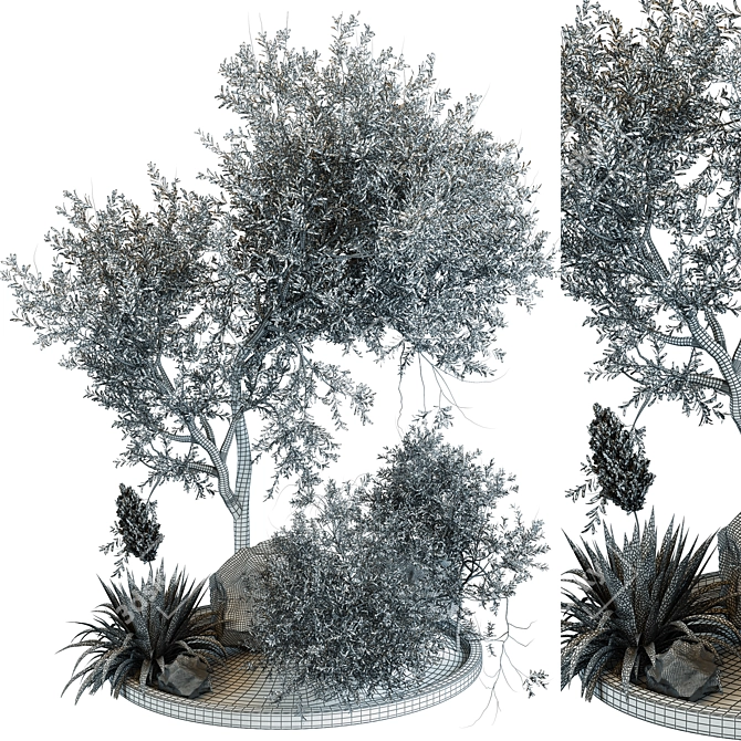 Stylish Outdoor Plant 3D Model 3D model image 4