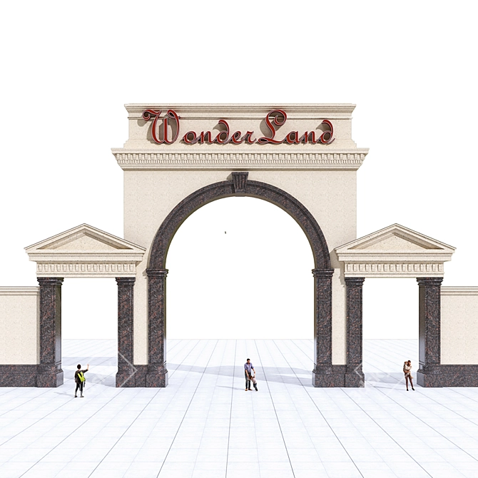 Park Entry Archway 3D model image 1