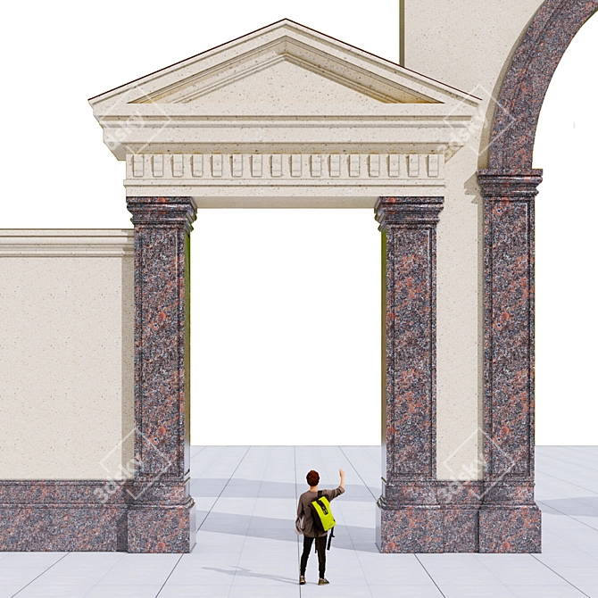 Park Entry Archway 3D model image 2