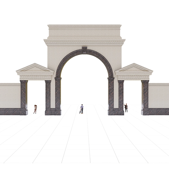 Park Entry Archway 3D model image 3