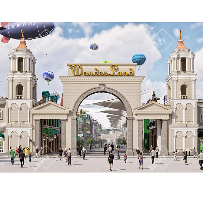 Park Entry Archway 3D model image 4