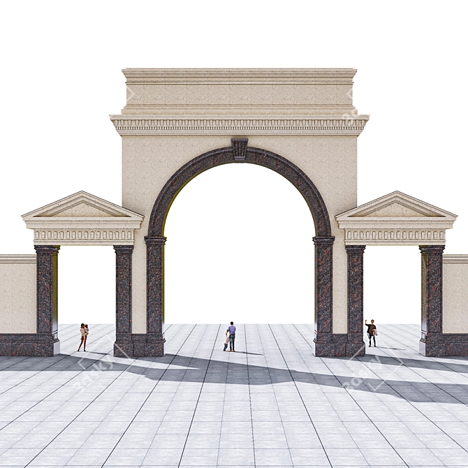 Park Entry Archway 3D model image 5