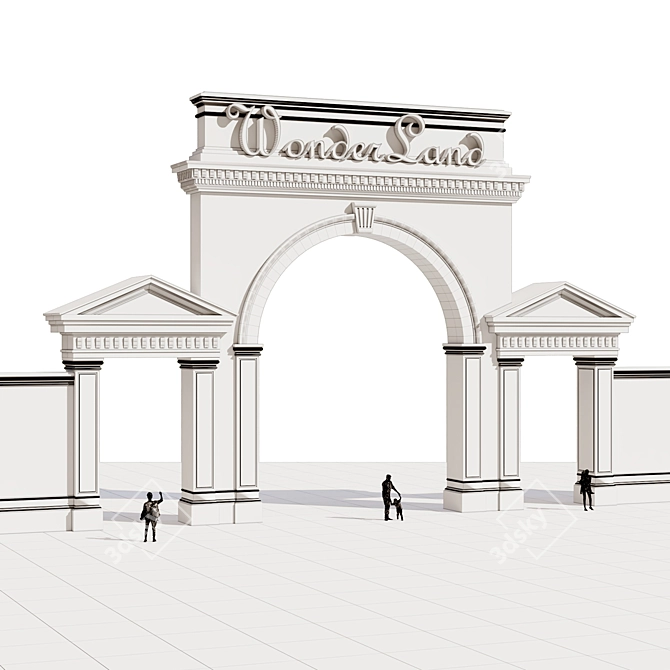 Park Entry Archway 3D model image 6