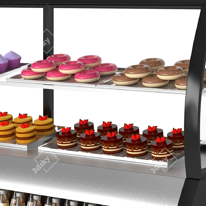 Supermarket Refrigerator Showcase, Juices & Snacks 3D model image 4