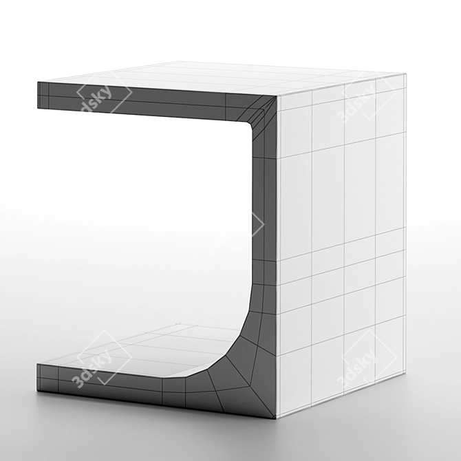 Modern Cement Accent Side Table 3D model image 5