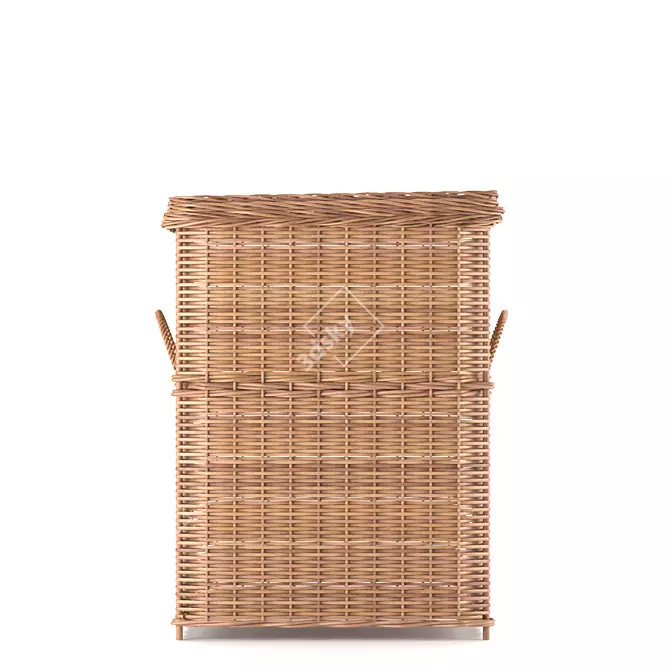 Rattan Woven Laundry Basket 3D model image 1