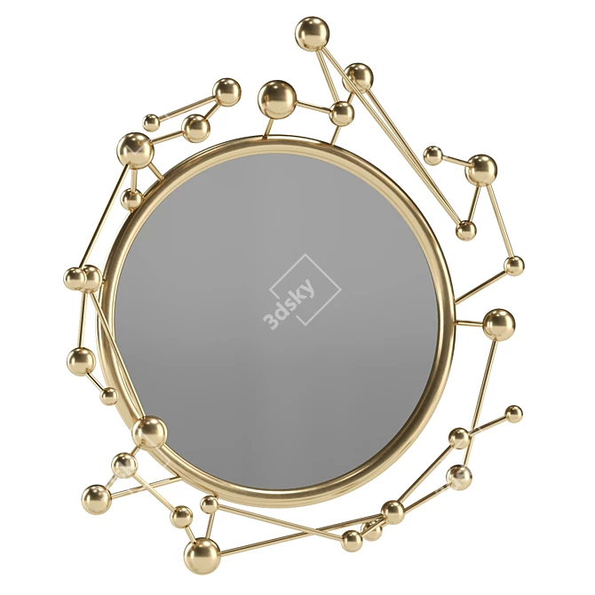 Luxury Italian Gold Leaf Mirror 3D model image 1