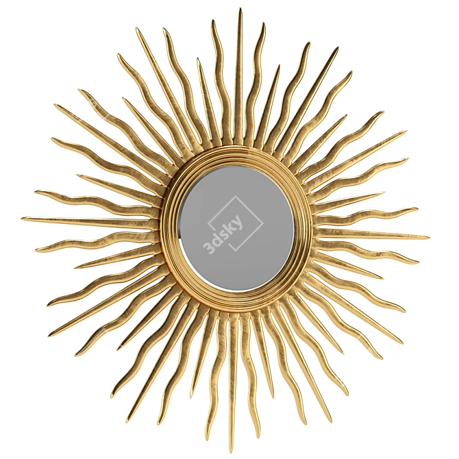 Gilt Sunburst Wall Mirror 52.5 3D model image 1