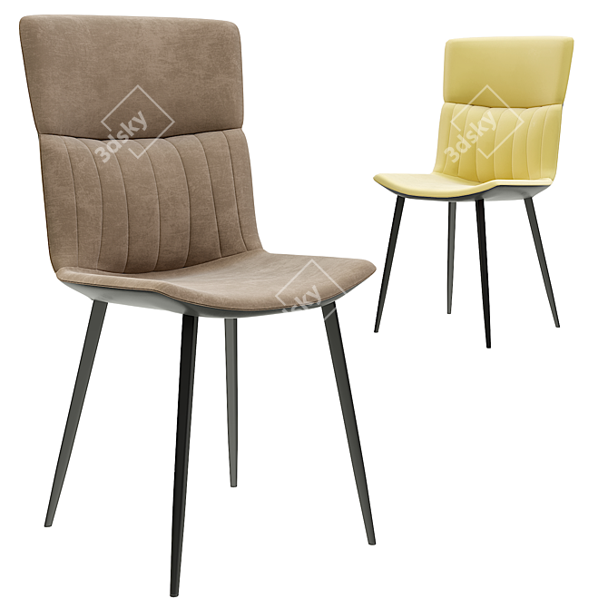 Modern Faux Leather Dining Chair 3D model image 1