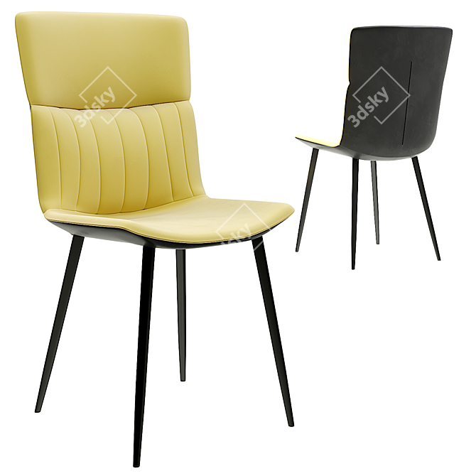 Modern Faux Leather Dining Chair 3D model image 2