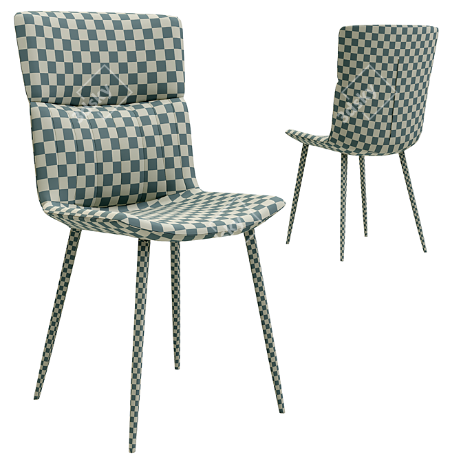 Modern Faux Leather Dining Chair 3D model image 3