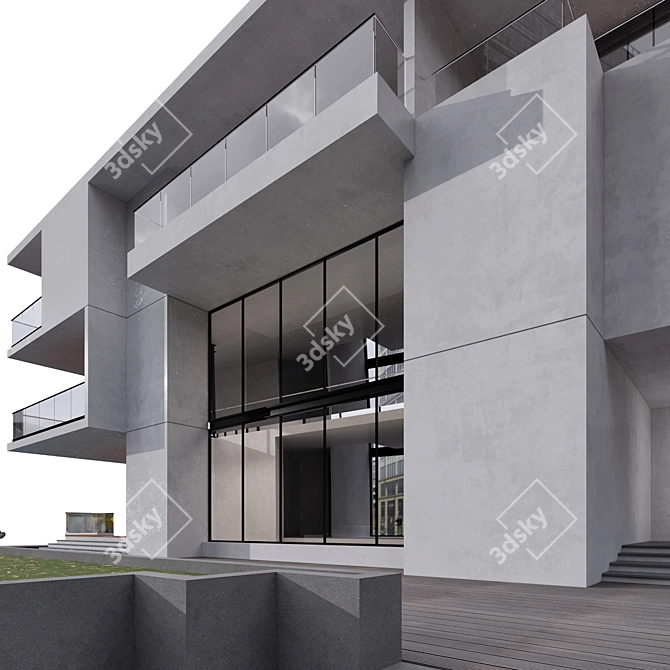 Modern Architectural House Design Kit 3D model image 5