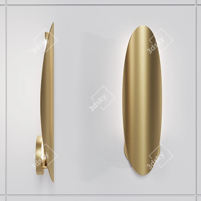 Oval Brass Wall Sconce AMULET 3D model image 2