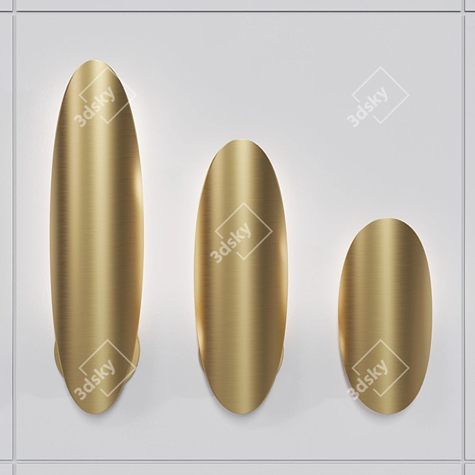 Oval Brass Wall Sconce AMULET 3D model image 3