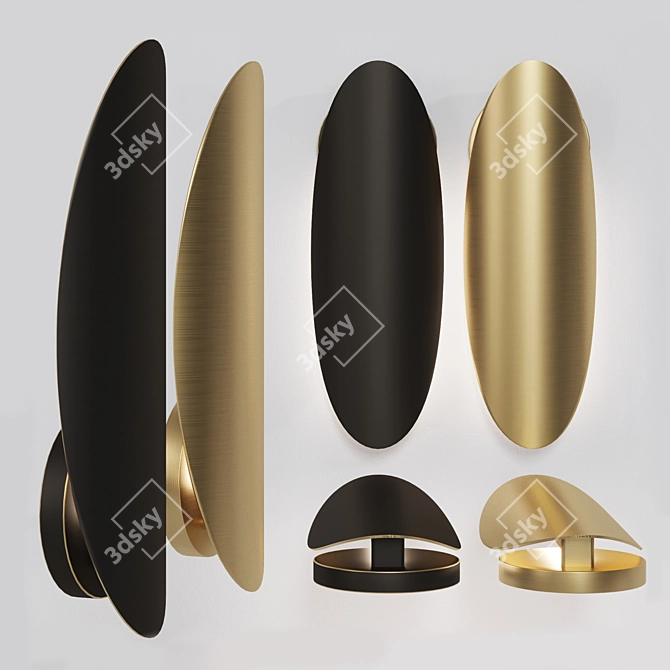 Oval Brass Wall Sconce AMULET 3D model image 7