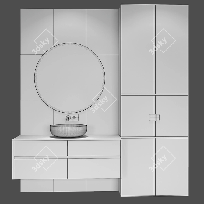 Modern Bathroom Furniture Set 3D model image 3