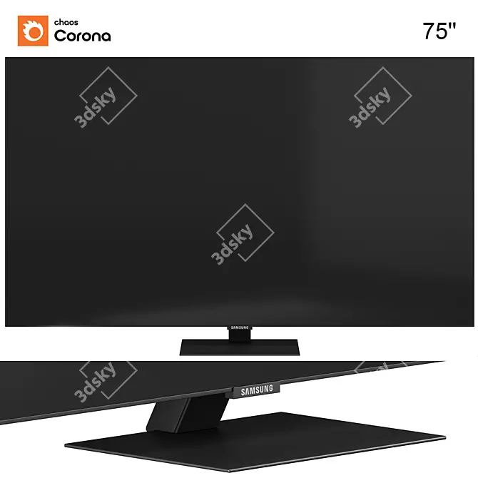 Samsung 75'' QLED 4K Smart TV 3D model image 2