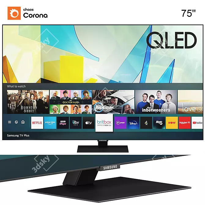 Samsung 75'' QLED 4K Smart TV 3D model image 4