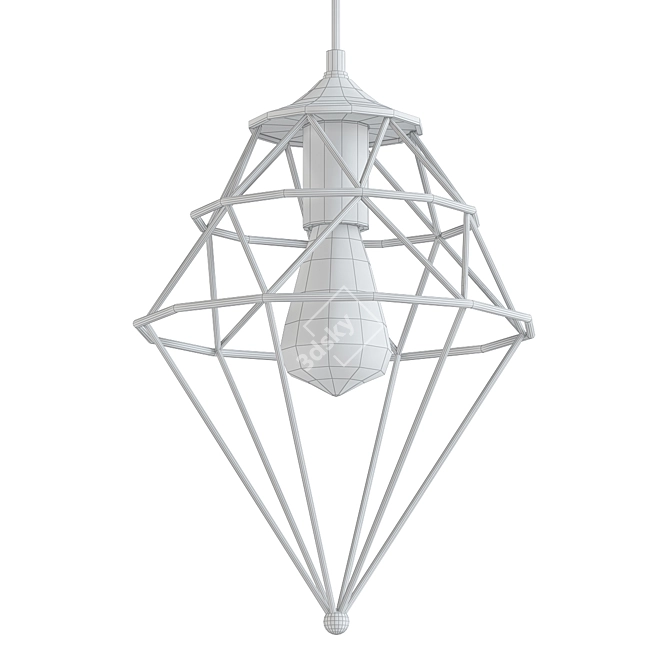 Elegant Gem Filament Ceiling Light 3D model image 2