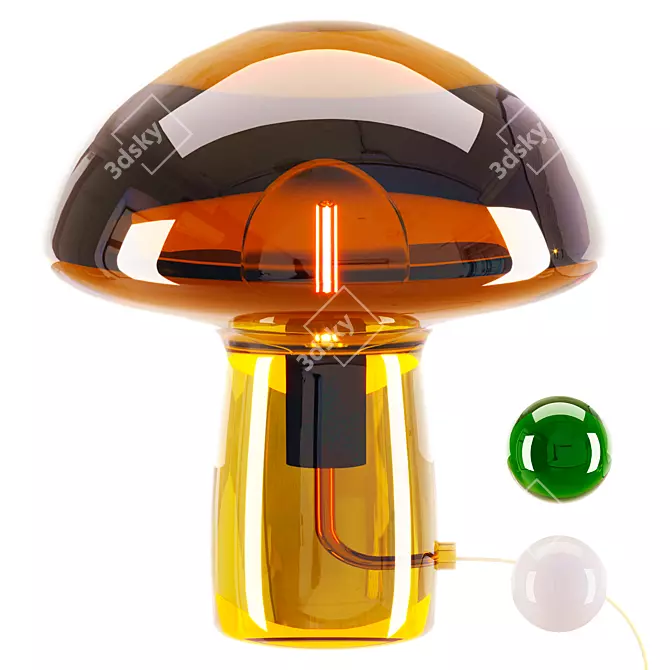 Retro Mushroom Table Lamp 3D model image 1