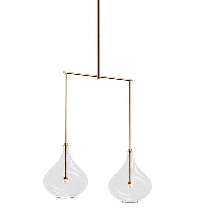 Modern Linear Chandelier Fixture 3D model image 1