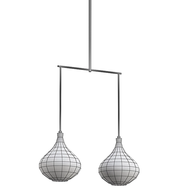 Modern Linear Chandelier Fixture 3D model image 2