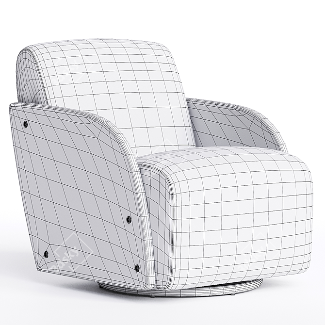 Modern Perla Swivel Chair in Millenium Design 3D model image 2