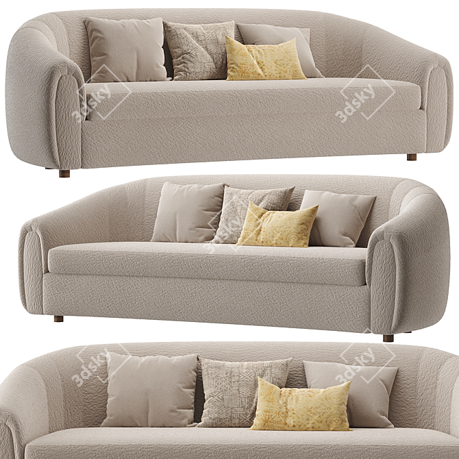 Modern Rouen Sofa by Lemieux 3D model image 1