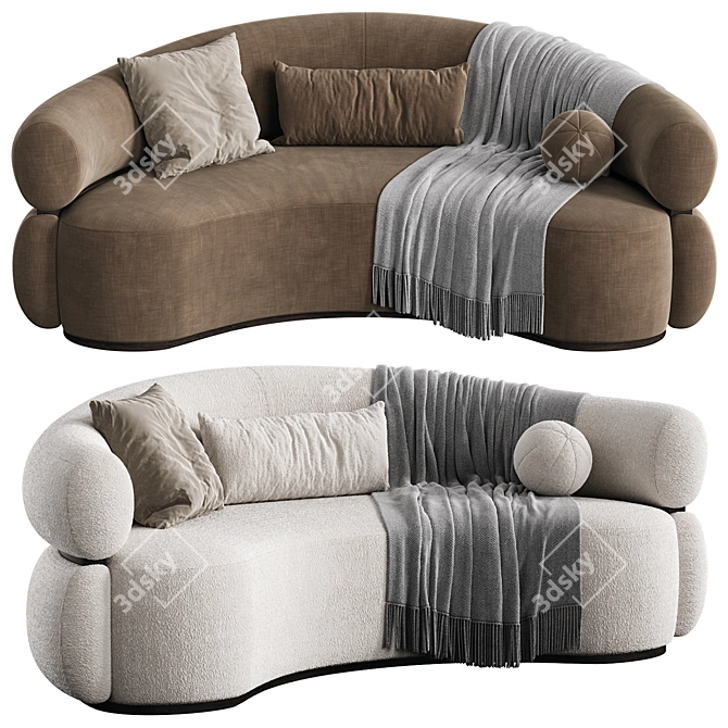 Modern Malibu Curved Sofa 3D model image 1