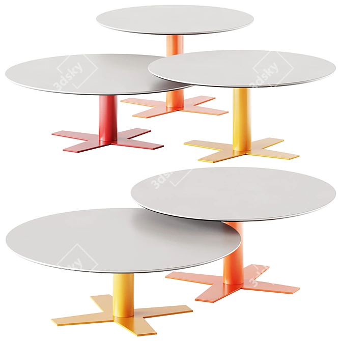 Modern CROIX Coffee Tables Set 3D model image 1