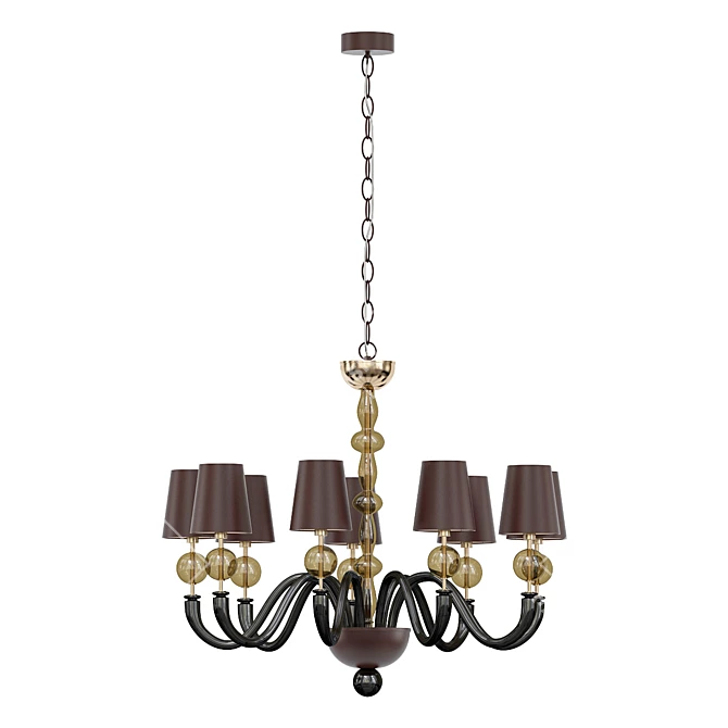 Elegant Murano Glass Chandelier 3D model image 1