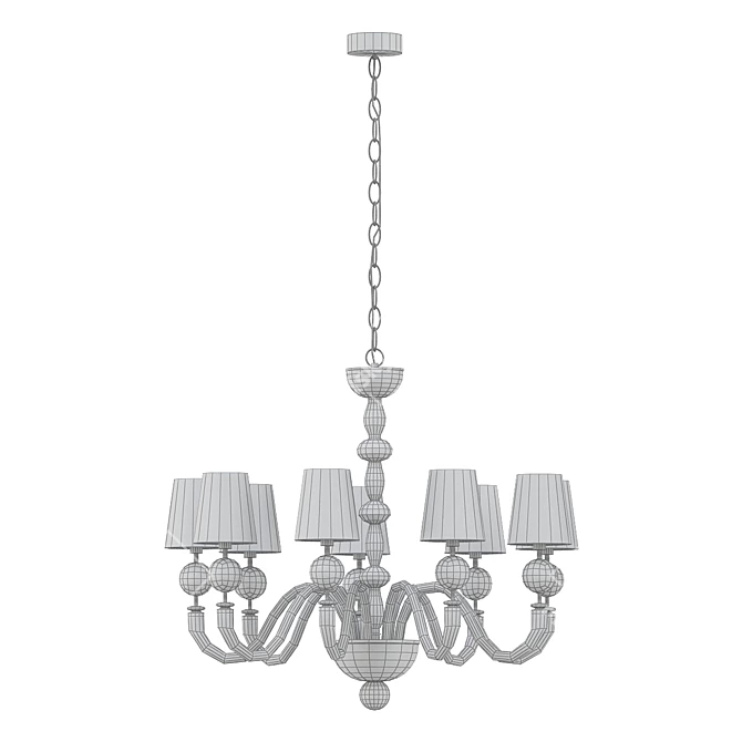 Elegant Murano Glass Chandelier 3D model image 2